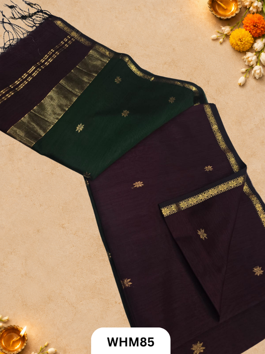Maheshwari Handloom Small Border Butti Saree