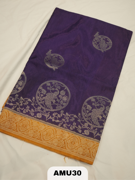 RUSSIAN SILK SAREE WITH BORDER
