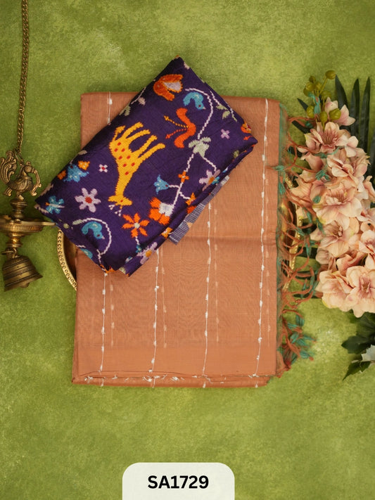 HANDLOOM MANGALAGIRI JUTE SILK + RAW SILK BLOUSE
