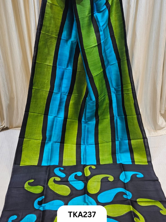 Murshidabad Silk Hand Painted Saree