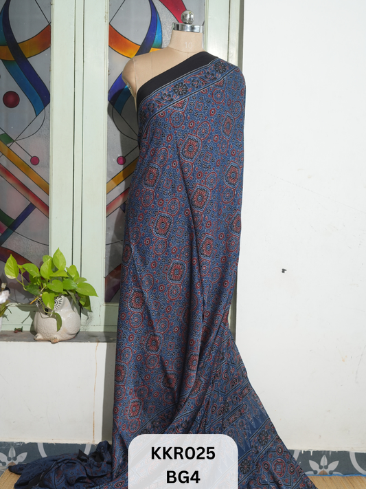 AJRAKH MODAL SAREE | BLOCK PRINT
