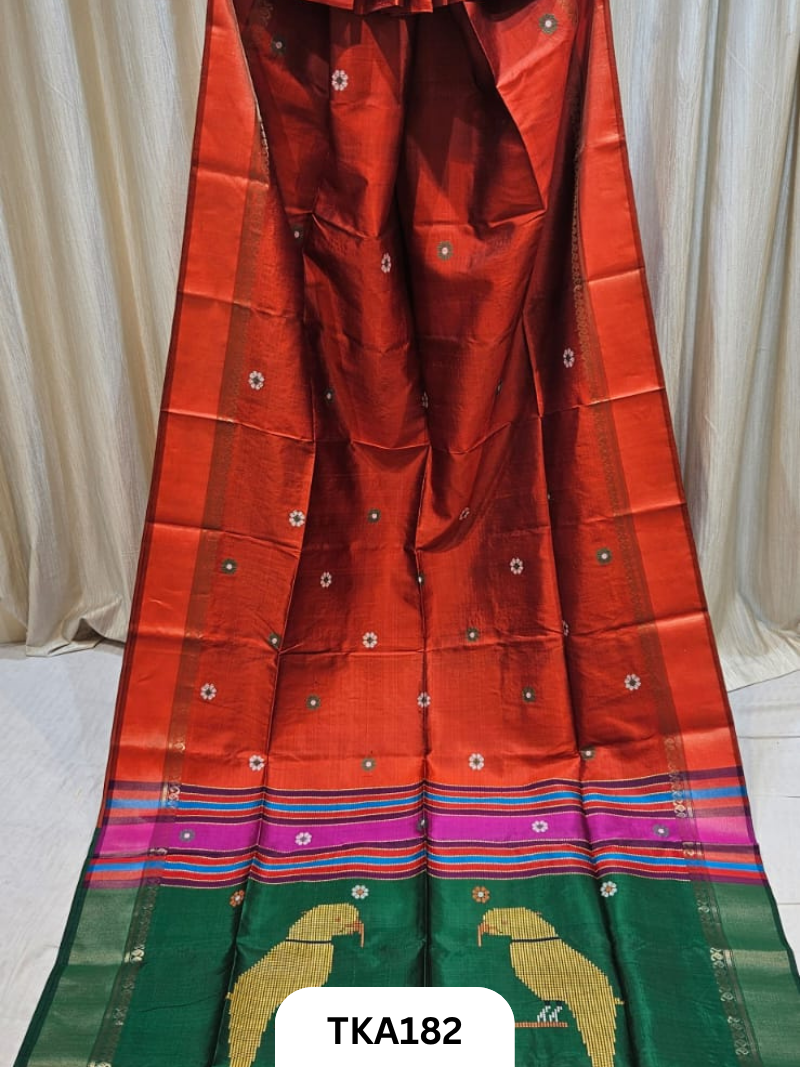 Pure Bishnupuri Katan Kalakshetra Silk – Handwoven Saree