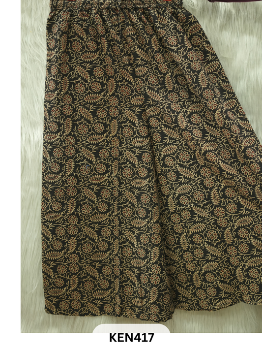 PLAZO HANDBLOCK PANT-FREE SIZE(22 to 40 INCH)