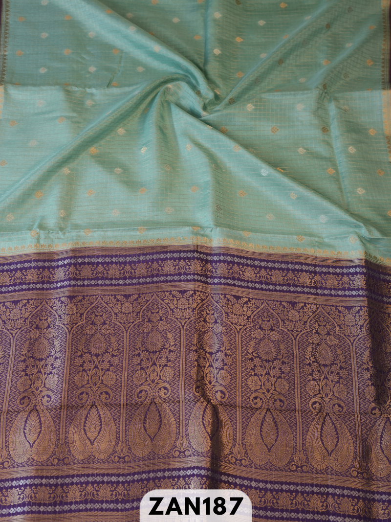 Pure Dupion kanchipuram fusion Rich pallu saree