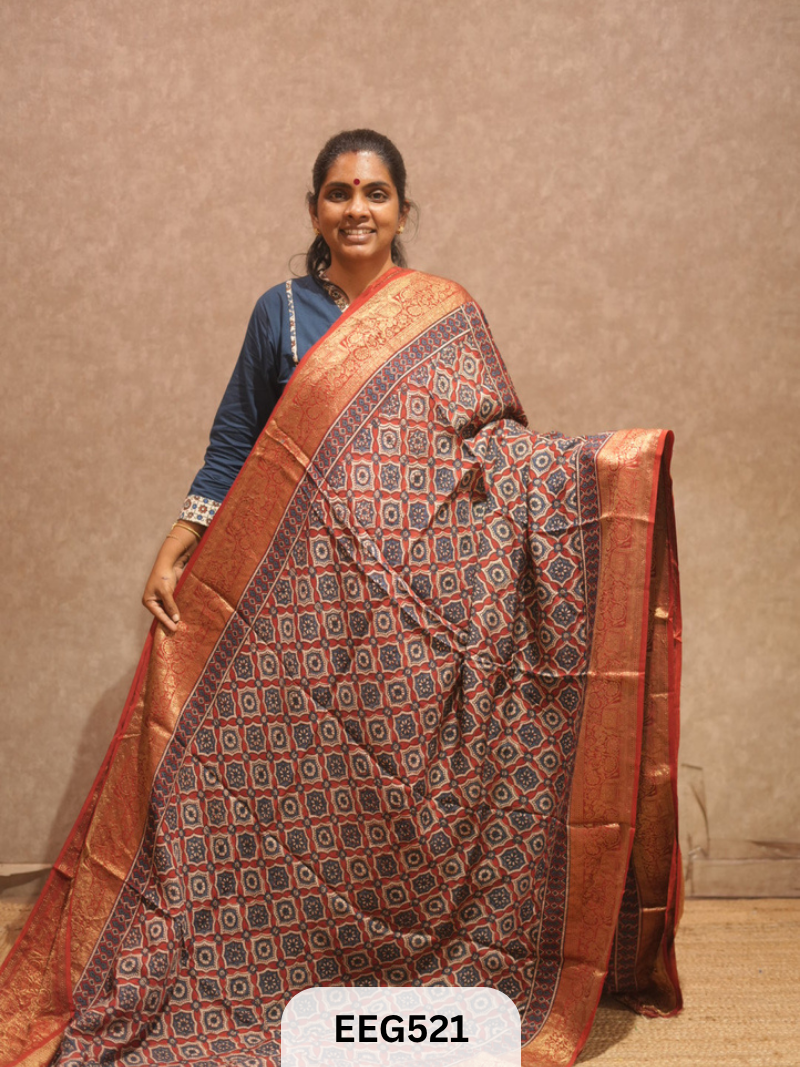 AJRAKH DOLA SILK SAREE