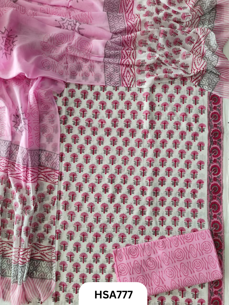 Exclusive Sanganer Handblock Print Salwar Suit 3pcs