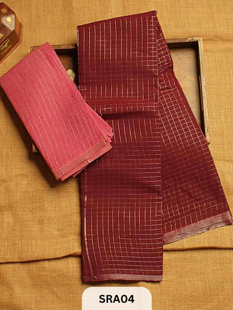 SUNGUDI COTTON SAREE WITH BLOUSE