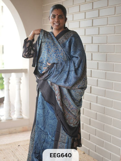 AJRAKH MODAL SAREE - JACKPOT