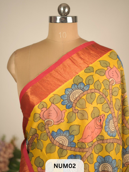 PURE HANDLOOM SILK COTTON 60/40 PURE PENKALAMKARI SAREE