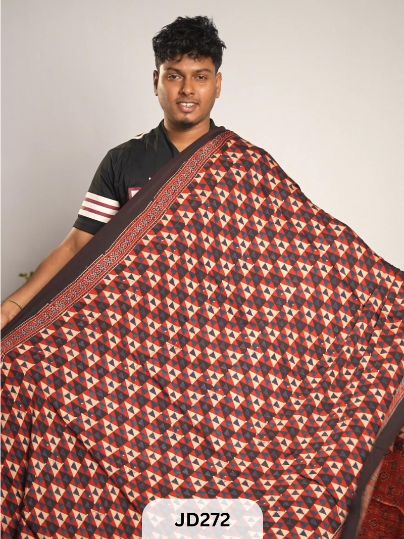 Modal silk with Ajrakh saree