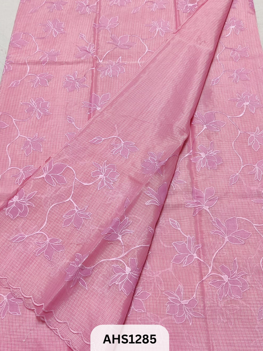 Soft Silk Kota Applique Work Saree