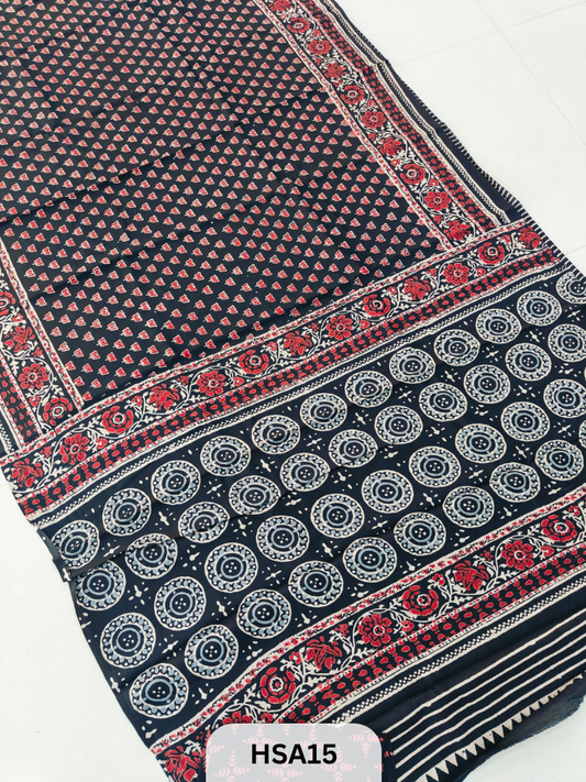 VANASPATI - VEGETABLE HANDBLOCK MODAL SAREE