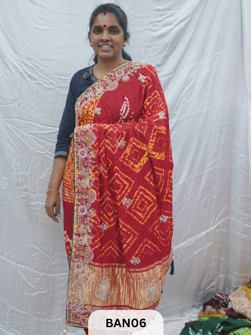 SHIBORI BANDHANI DESIGNER WORK SAREE