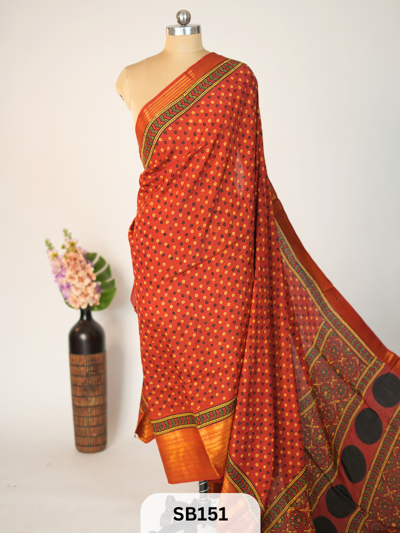 CHENNURI SILK WITH KANCHI BORDER