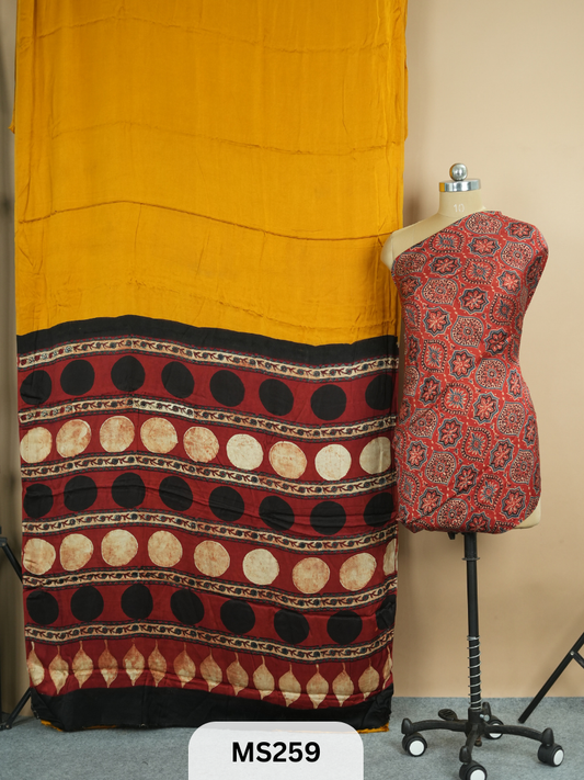 Modal Silk Saree with Ajrakh Print