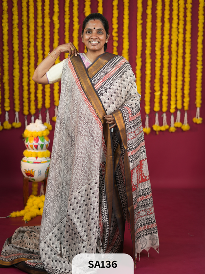 Kalamkari Chennuri Silk saree