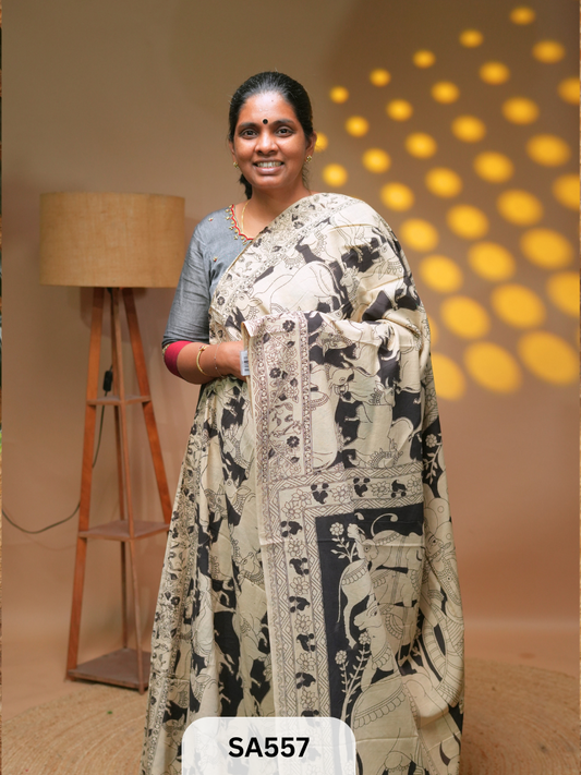 Kalamkari malmal cotton saree Ravi Sun Kalamkari