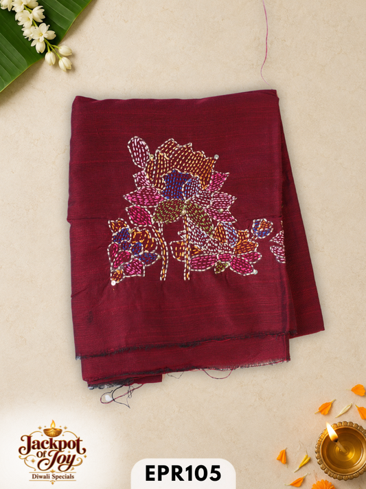 Raw silk with Kantha Blouse