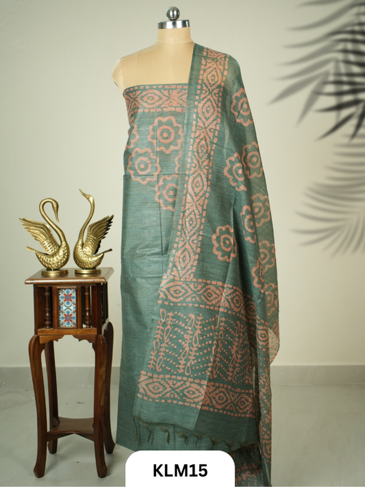 Semi Tussar Salwar Unstitched 3Pc Set