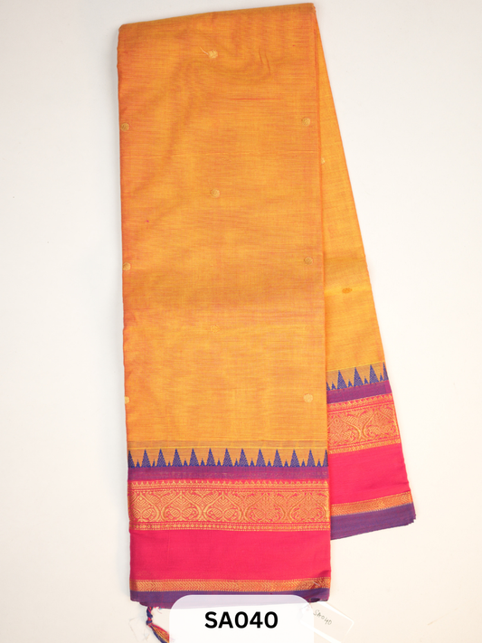Chettinad cotton with rich pallu temple border