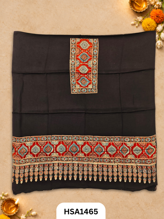 Ajrakh Hand Block Kuchh Printed Kaftan | Dress Material