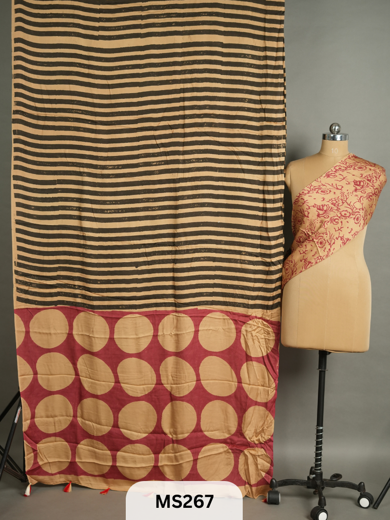 Modal Silk Saree with Ajrakh Print