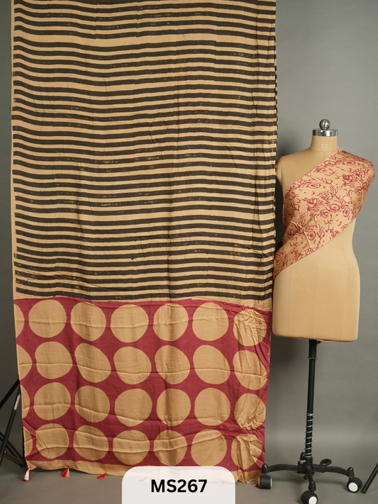 Modal Silk Saree with Ajrakh Print