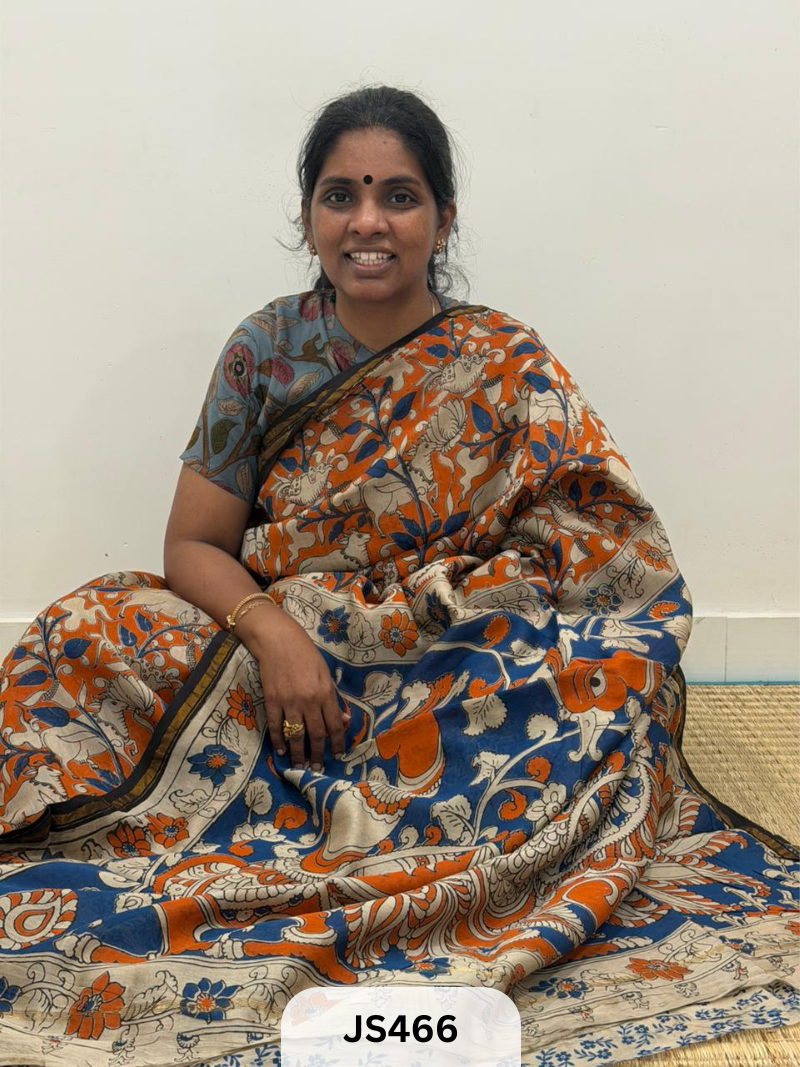 KALAMKARI X CHANDERI SILK FUSION SAREE