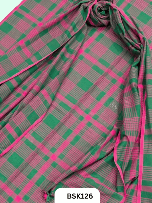 Mul Cotton Checks Top Duppata -2.5Mtr