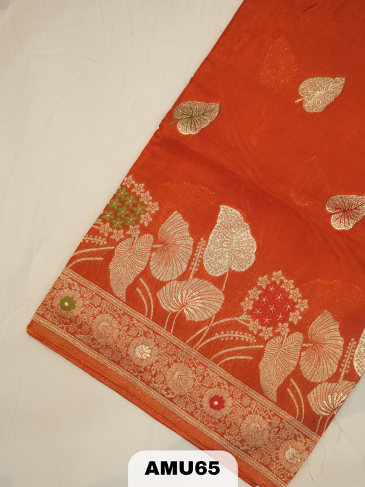 PREMIUM BANARAS ORGANZA DIGITAL KALAMKARI PRINT SAREE