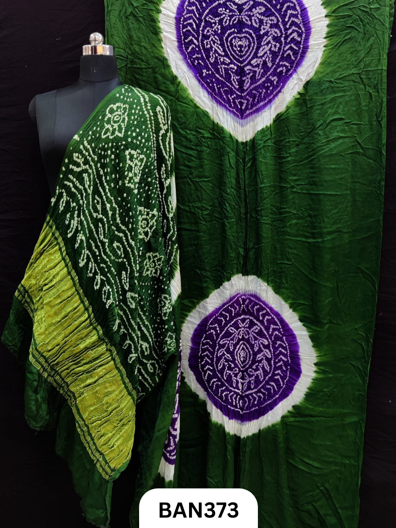 Semi Gaji Silk Tissue Pallu 4 Gul with 3D Dyeing Saree