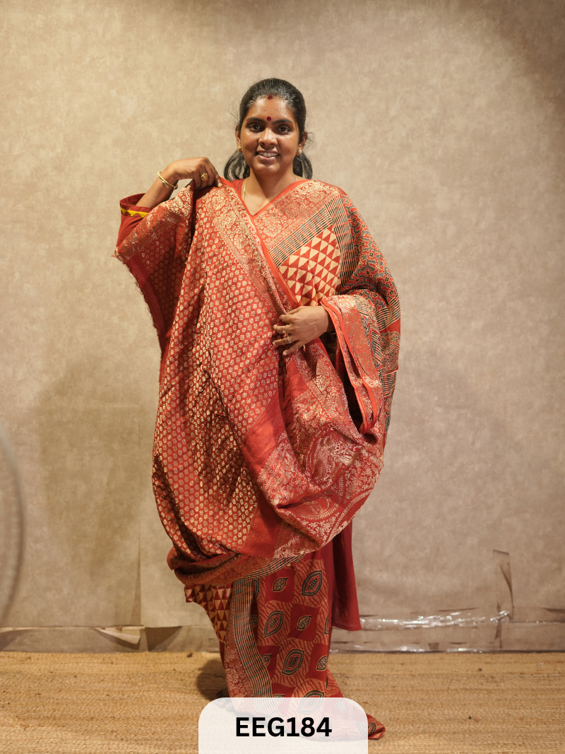 AJRAKH DOLA SILK SAREE