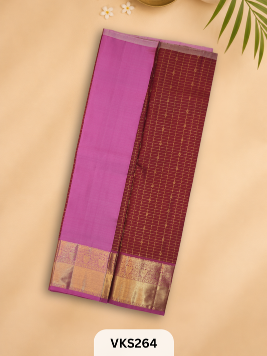 PURE KANCHIPURAM PATTU PAVADAI SET 3 - 5 YEAR
