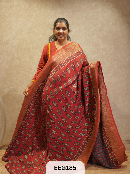 AJRAKH DOLA SILK SAREE