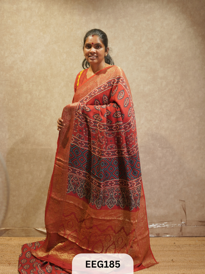 AJRAKH DOLA SILK SAREE