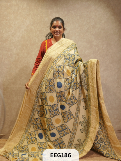 AJRAKH DOLA SILK SAREE
