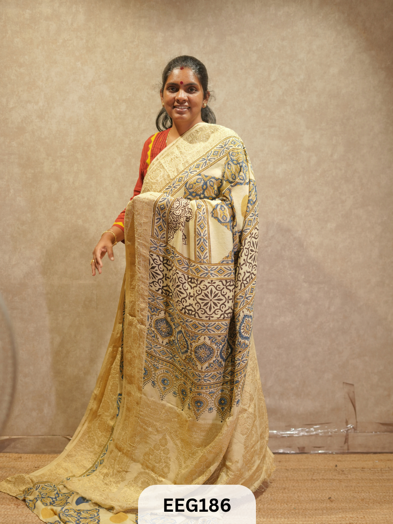 AJRAKH DOLA SILK SAREE