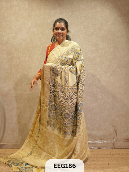 AJRAKH DOLA SILK SAREE