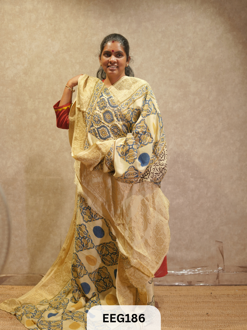 AJRAKH DOLA SILK SAREE