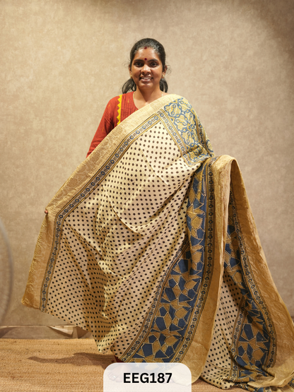 AJRAKH DOLA SILK SAREE