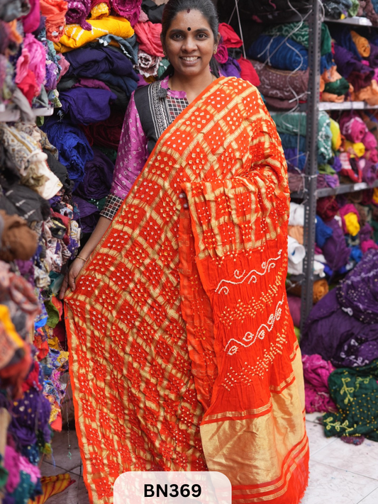 SEMI TISSUE GARCHOLA SAREE WITH LAGDI PATTA
