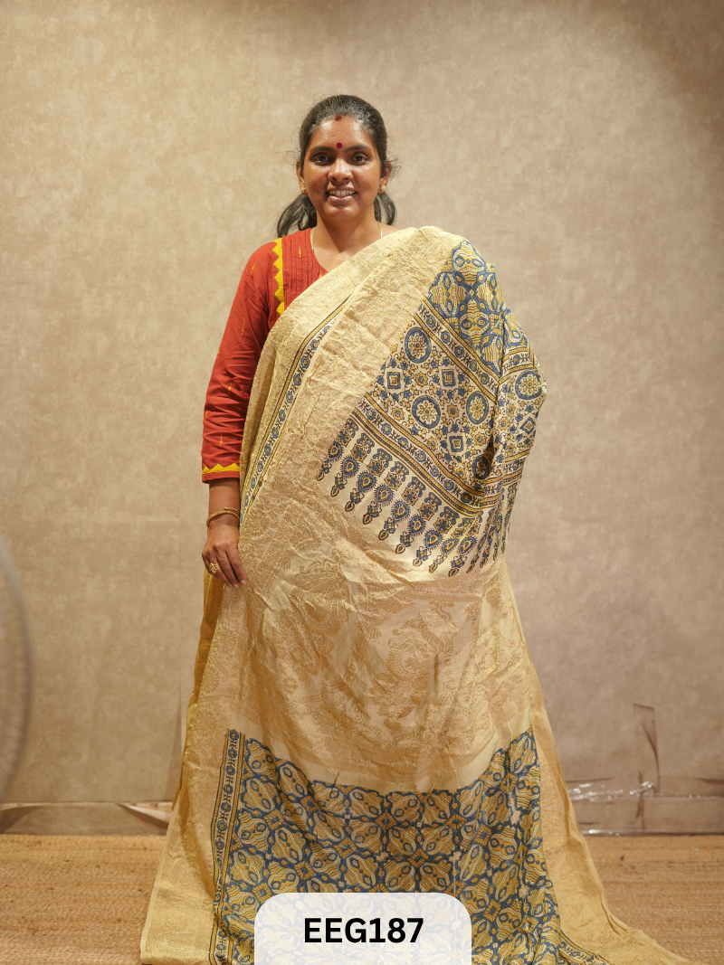 AJRAKH DOLA SILK SAREE