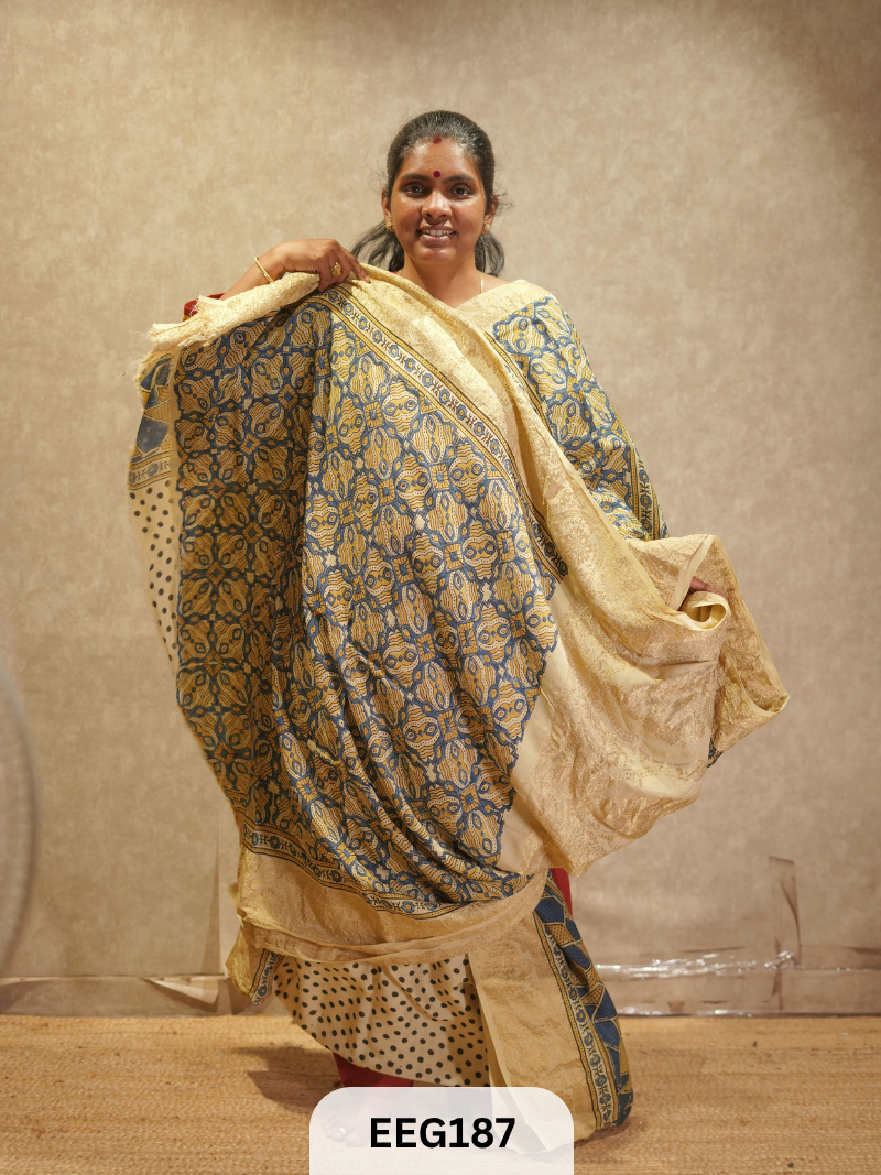 AJRAKH DOLA SILK SAREE