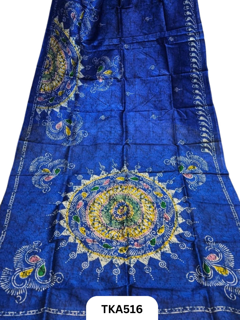 Murshidabad Silk Block Printing Saree