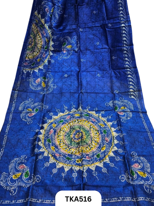 Murshidabad Silk Block Printing Saree