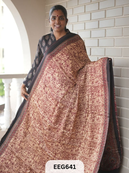 AJRAKH MODAL SAREE - JACKPOT