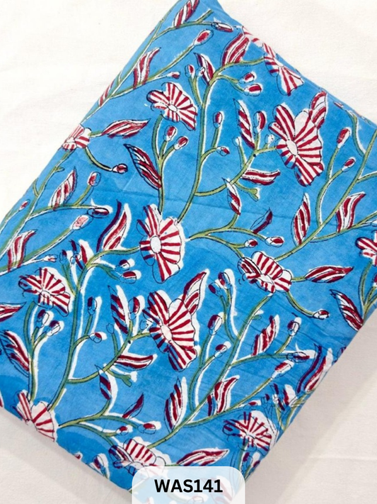 JAIPUR PURE HANDBLOCK RUNNING FABRIC - 1MTR