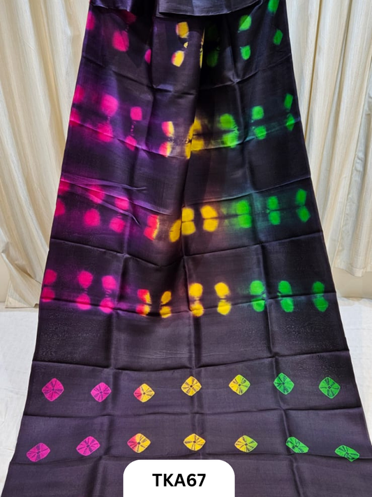 Pure Bishnupuri Silk - Shibori work saree