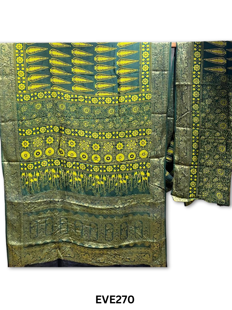 Dola Silk Ajrakh Saree