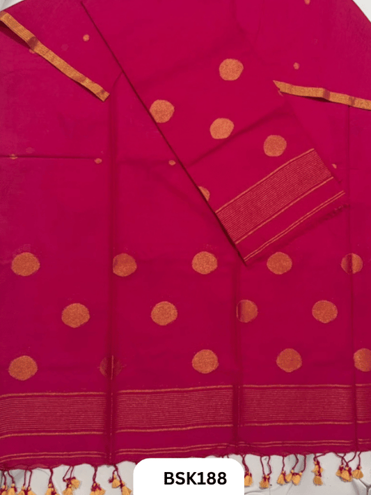 Pure Mulcotton Handloom Polka Salwar Suit  Top 2.5mtr and Duppata 2.5mtr